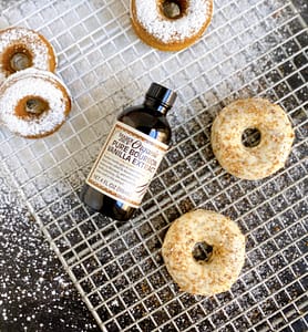 Baked Pumpkin Donuts with Cream Cheese Bourbon Maple Glaze