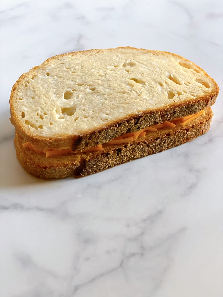 An uncooked Cranberry Goat Grilled Cheese