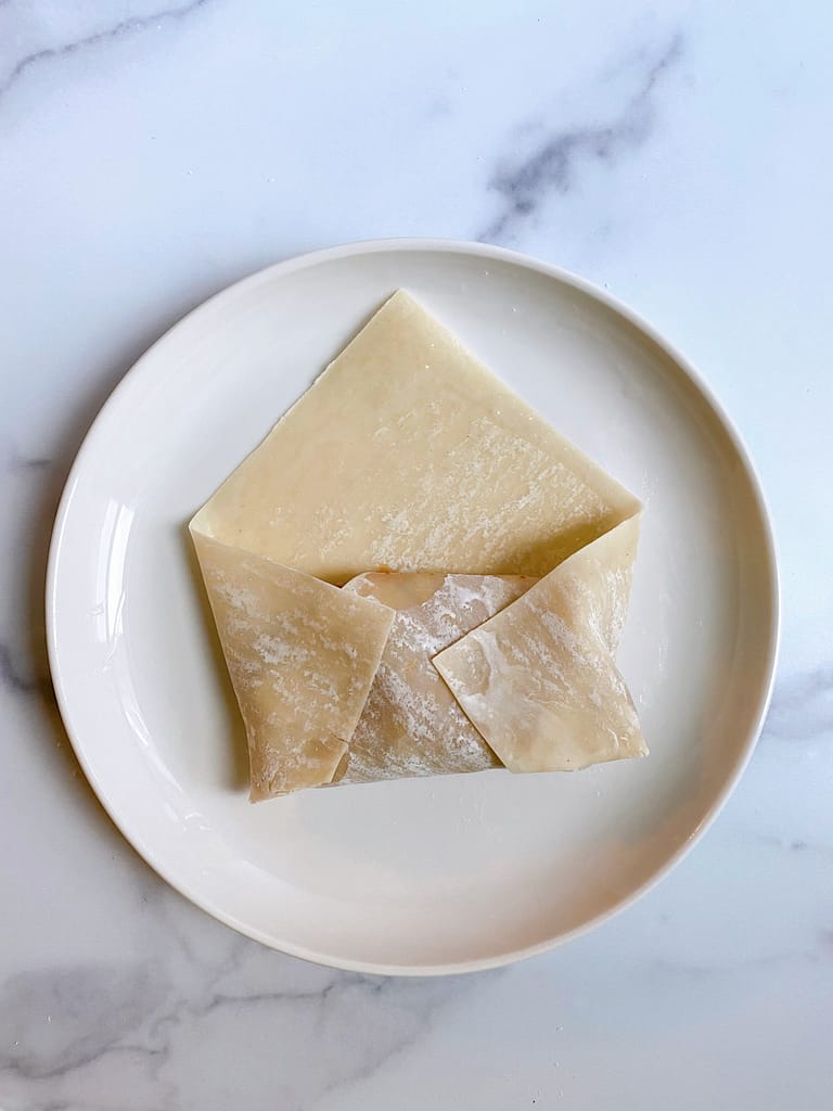 Folded taco stuffed egg roll