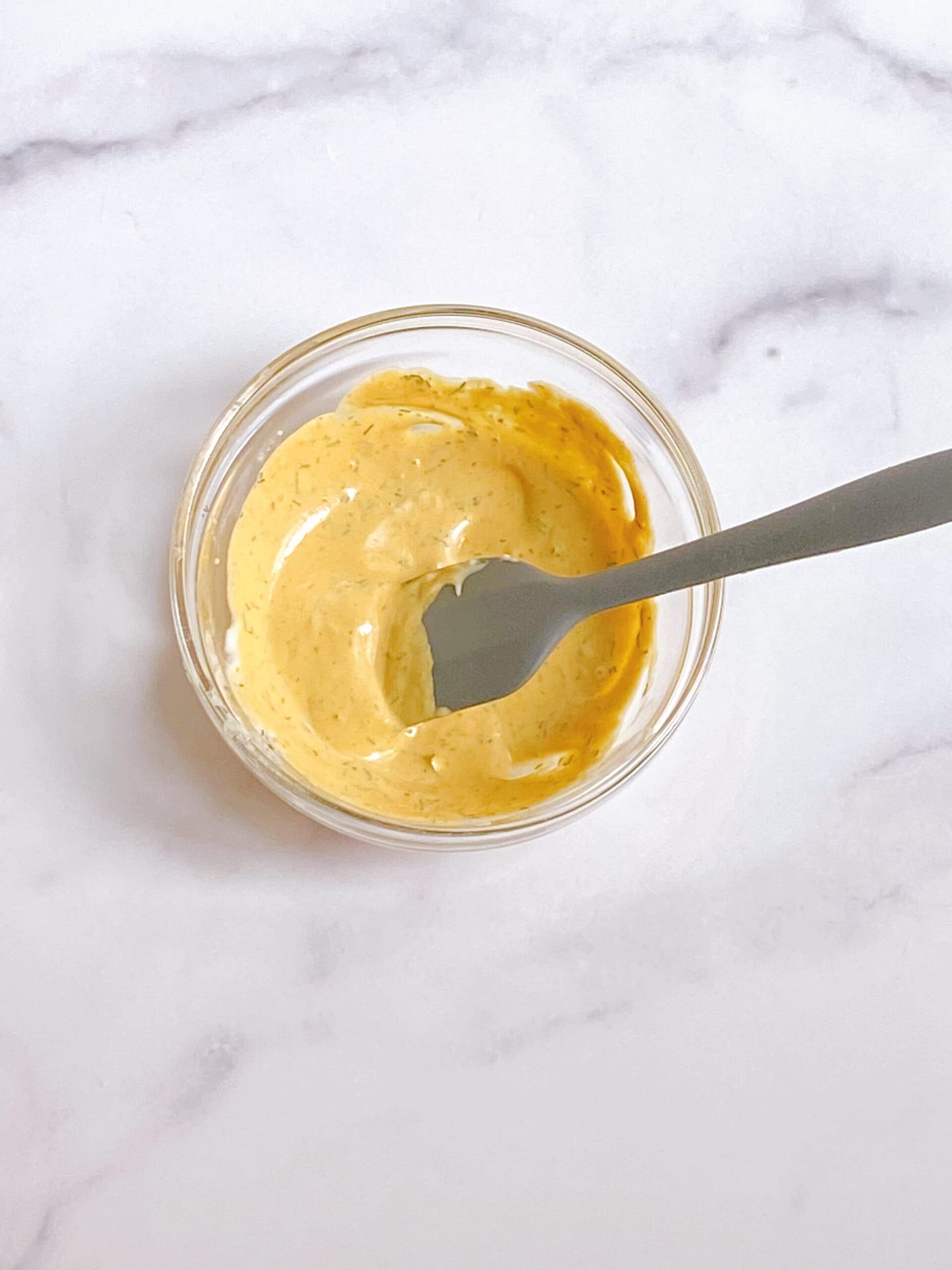 Bowl of Sauce Mixture for Crispy Salmon