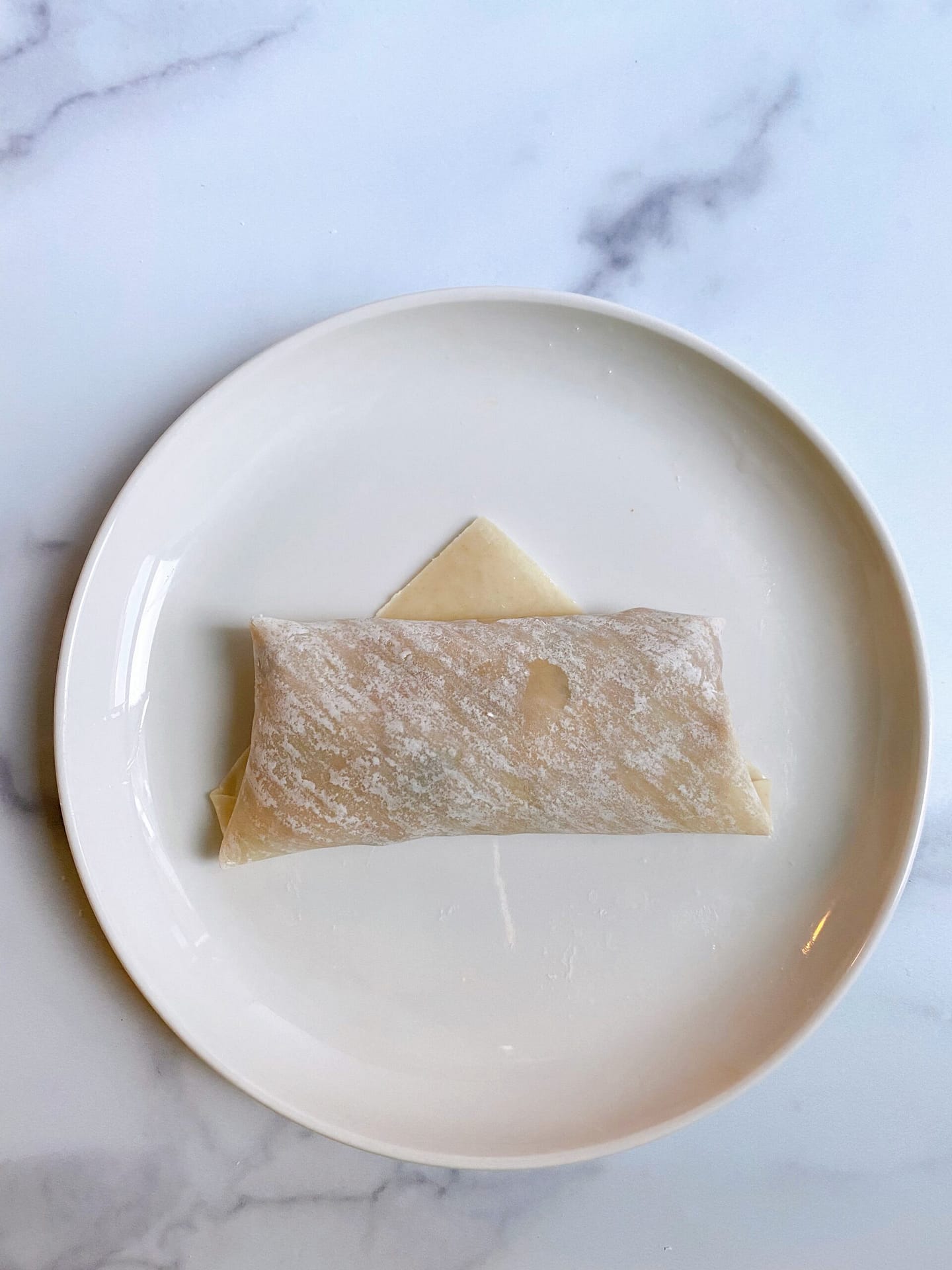 Folded taco stuffed egg roll